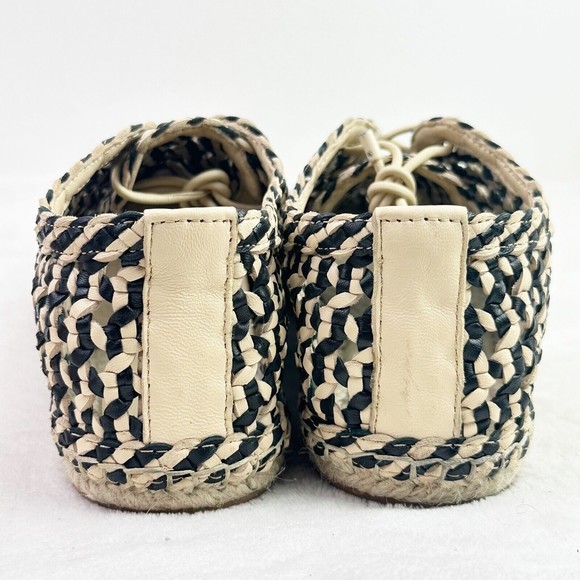 ZIMMERMANN Women's Braided Leather Woven Espadrilles In Black Size 40 - Picture 11 of 16